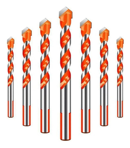// Jogo 7 Brocas Fura Tudo Diamantada Profissional Universal