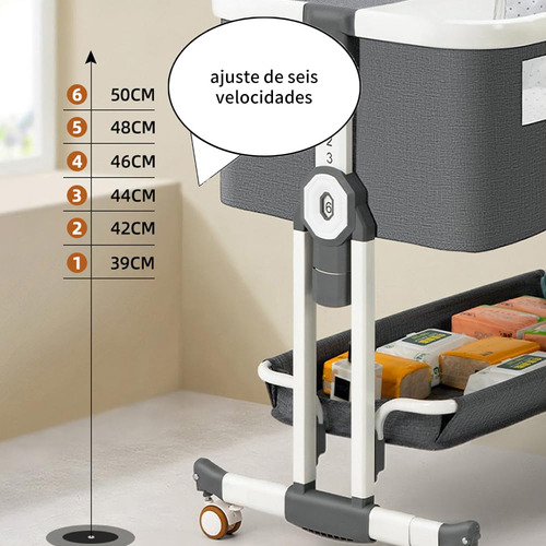 Finyqbet Cuna Colecho Para Bebé Plegable 3 En 1 6 Alturas