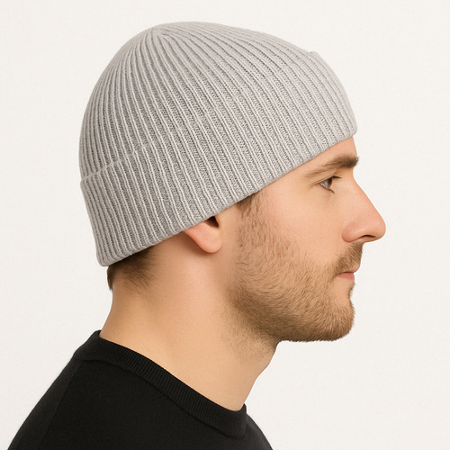 Gorro Lana Acrílico Morley Liso Unisex Invierno Moda Urbana Gris Claro Adulto Acrilico