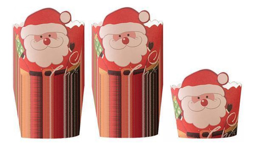 2 X 100x Cupcake Cup Muffin Cake Cup, Candy Papa Noel
