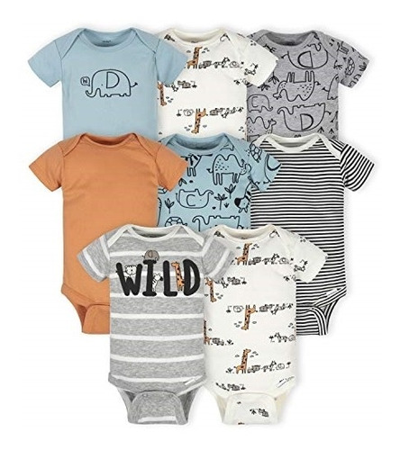 Ropa Para Bebe Bodys Unisex Paquete De 8 Talla 0-3 Meses