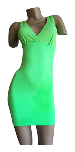 Vestido Lycra Con Escote En V Edén 5300 Verde - Fun*