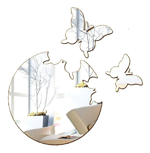 Imagem 1 de 2 de Espelho Acrilico Decorativo Bola Borboleta 30cm Diametro