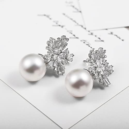 Pendientes De Copo De Nieve Con Perlas De Imitación Elegante