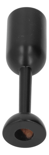 Portavelas Negro De Madera Con Forma De Columna Romana Vinta