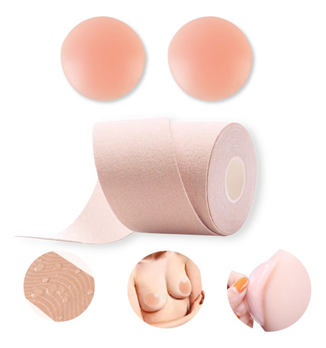 Kit Pezoneras Tapa Pezon De Silicona+cinta Tape Corpiño Adhe