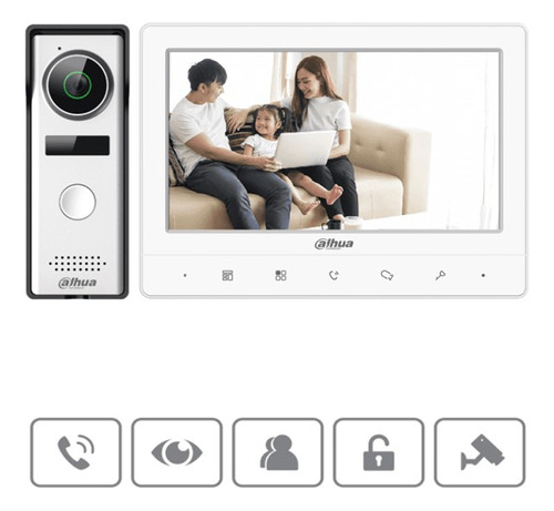 Kit Videoportero Analogo Dahua 2 Monitores 7'' Touch 2 Mp