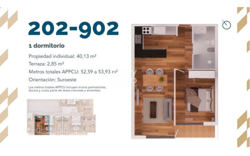 Imagen 7 de 7 de Apartamento En Venta Un Dormitorio En Cordón