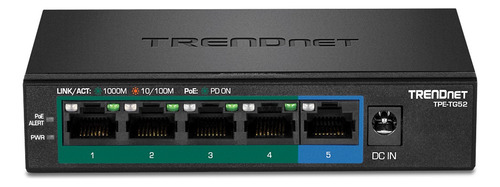 Trendnet Tpe-tg52, Switch Poe 5 Puertos Gigabit, 31w