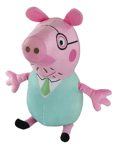 Brinquedo Boneco Pelucia Peppa Pig Papai Pig Sunny 2343 Colorido