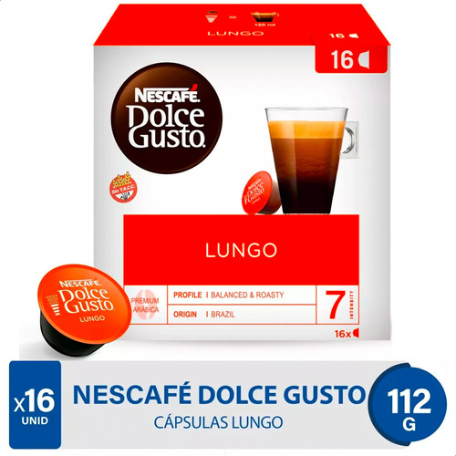 Capsulas Dolce Gusto Lungo Nescafe X16 Unid Cafe Calidad