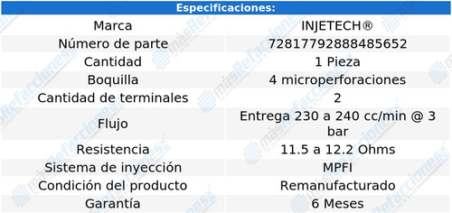 Inyector Combustible Sentra L4 1.6l De 1991 A 1999 Injetech