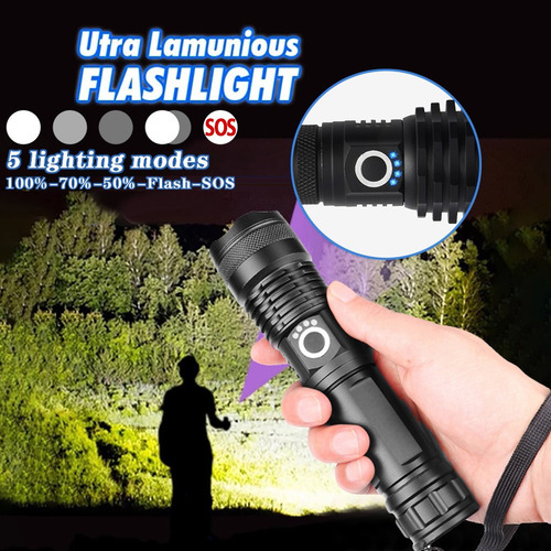 I Bright Xhp50, 5 Modos, Led, Recargable Por Usb, Aluminio,