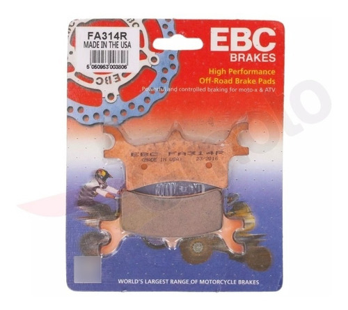 Pastillas Freno Ebc Fa314r Polaris Varios Fas Motos