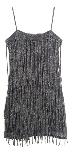 Vestido Charleston Vestuario Disfraz Flecos Danza Spandex