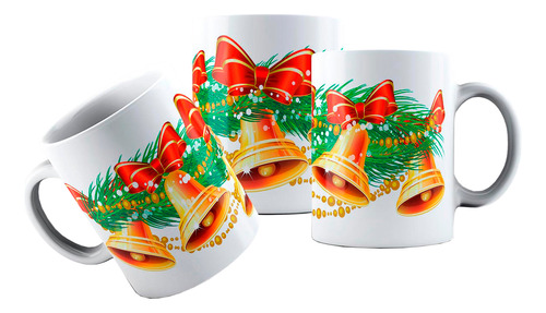 Caneca Cerâmica Natalina Laços E Guirlandas De Natal