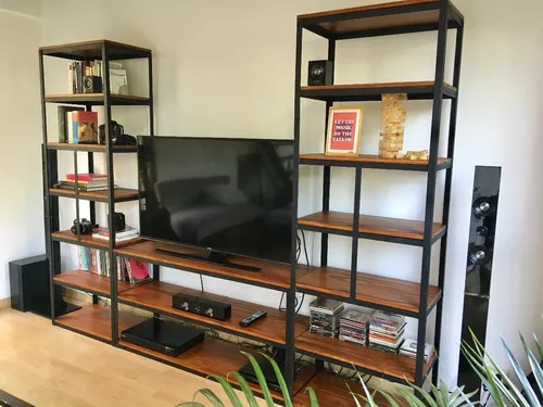 Mueble De Tv Industrial De Hierro Y Madera