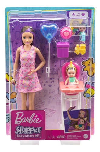 Barbie Muñeca Skipper Niñera Fiesta Cumpleaños Mattel 