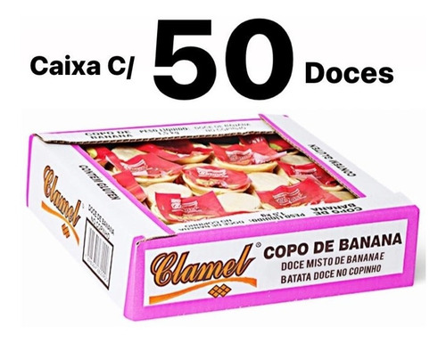 Doce De Banana No Copo Clamel Cx C/50 Doces Cosme E Damião