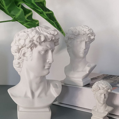 2 Juegos De Estatuas De Busto Griego De David, Maceta,