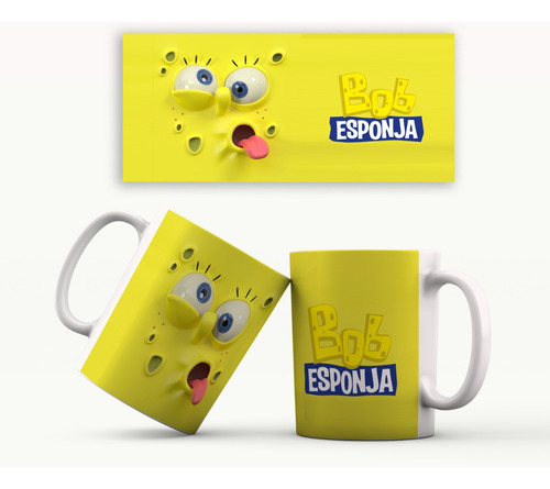 Mug Bob Esponja 11 Oz - Blanco