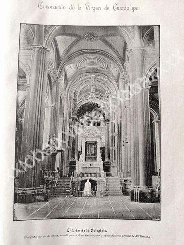 Grabado Antiguo Interior De La Colegiata, Basilica 1895