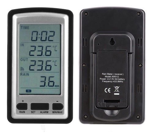 Medidor De Chuva Digital Sem Fio, Registrador De Temperatura