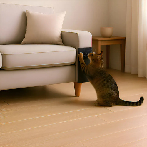 Arranhador E Protetor De Sofá Carpete Adesivo Gatos 200x50cm Cor Graffite