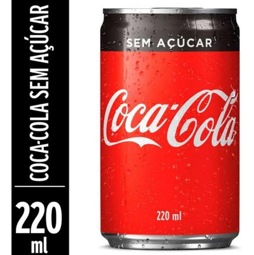Refrigerante Coca Cola Zero Lata 220ml - Kit Com 12 