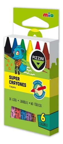 Crayones Crayon Ceras Ceritas Pizzini Mio X 6 Unid. Gruesos