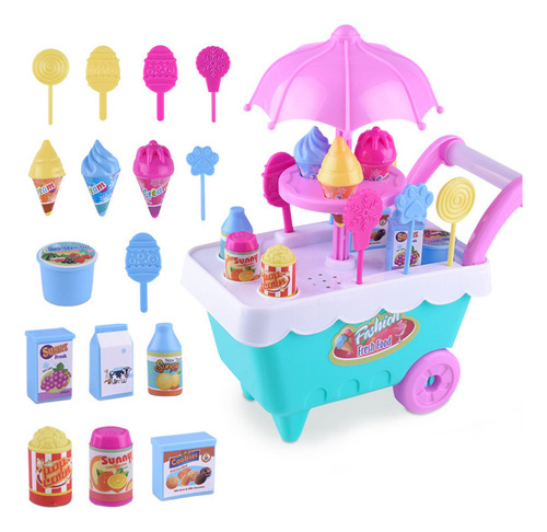 Sorvete De Frutas, Doces, Vegetais, Carrinho De Comida, Toy