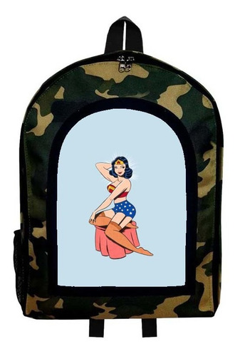 Mochila Camuflada Wonder Woman Nueva Colección Modelo 42