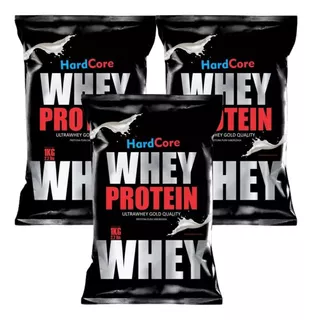 Suplemento en polvo Hardcore Nutrition Ultra Gold Qualitty Whey Protein proteínas sabor chocolate en sachet de 1kg 3 un pack x 3 u