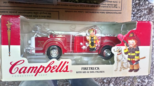 Cambells Die Cast Metal Firetruck With Kid And Dog Figure 90