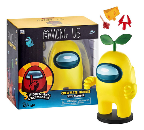 Videojuego Among Us Stamper Yellow Crewmate Plant Hat 7