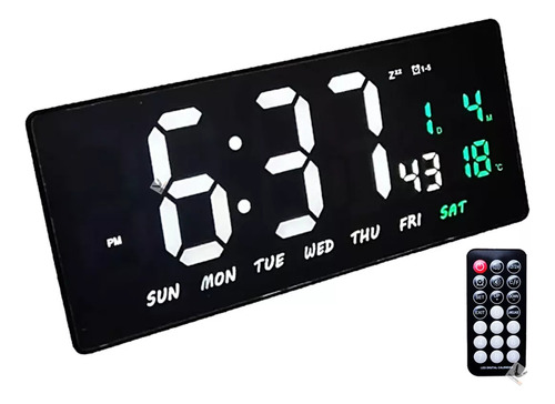 Reloj Digital Decorativo Con Control Remoto De Pared O Mesa