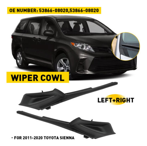 Plastic Front Pair Windshield Wiper Cowl Cover For Toyot Ggg