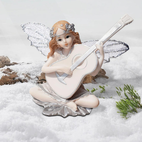 Estatua De Ángel Con Forma De Guitarra, Adorno De Mesa,