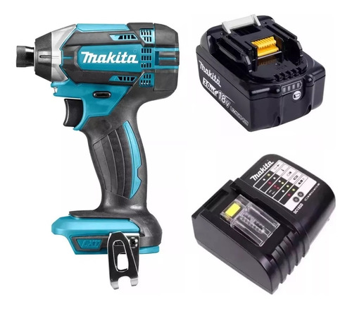 Parafusadeira De Impacto 1 Bateria 18v Dtd152z Makita Bivolt Cor Azul-turquesa