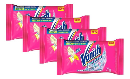 Kit 4 Vanish Alvejante Barra Use Na Maquina De Lavar Roupa