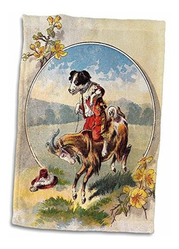 Pintura Victoriana Humorística De Rosa 3d De Perro Montando 
