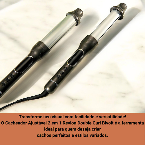 Cacheador Ajustável 2 Em 1 Revlon Double Curl Bivolt