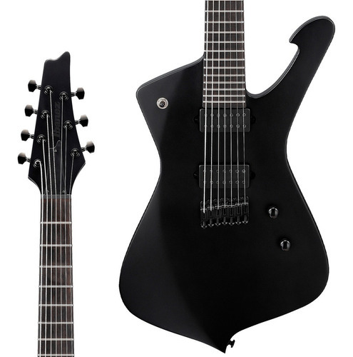 Guitarra Ibanez 7 Cordas Ictb721 Iron Label Black Flat Bkf Orientação Da Mão Destro