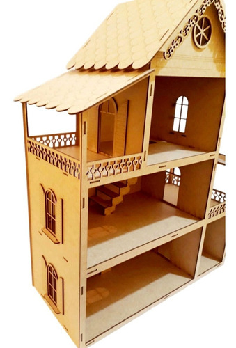 Casa Casinha De Boneca Polly Pequena Mdf - Janela Móvel