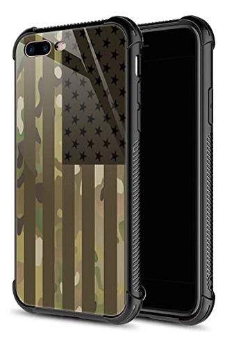 iPhone SE 2020 Case, iPhone 8 Caja Camo Us Bandera Bk5v0