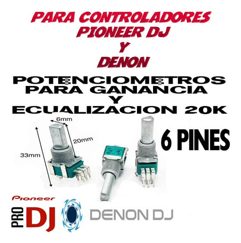 Potenciometro Denon Y Pioneer Giratorio 6 Patas