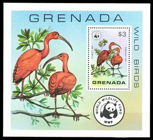Fauna - Wwf - Ibis Escarlata - Granada - Block Mint