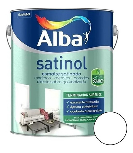 Esmalte Sintetico Satinado Agua Satinol Alba  0.5l Pintumm