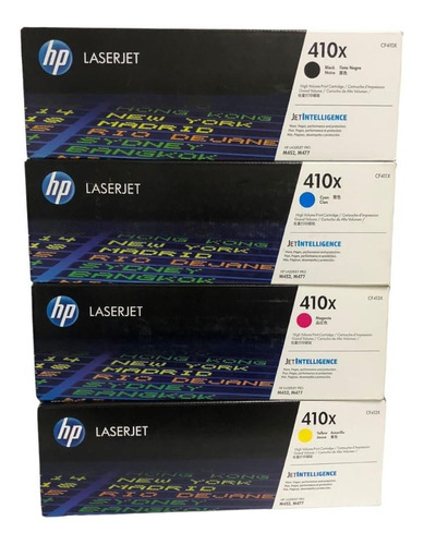 Pack Kit Hp 4 Toner 410x Bk Y Colores