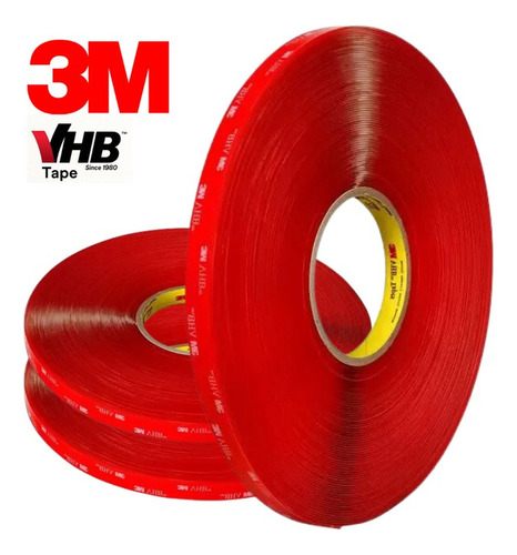 Cinta Doble Faz 3m Vhb 4910 19mm X 33m Transparente Transparente Lisa